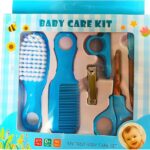 Baby Care Kit| Hair Brush, Comb, Nail Clipper, Scissors, and Nail Filer(6 Pieces/Unit) (Blue)